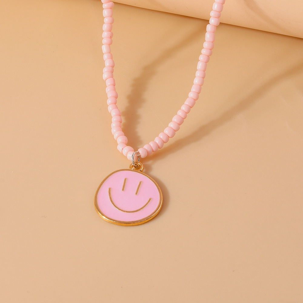 Colorful Dopamine Face Bead Necklace
